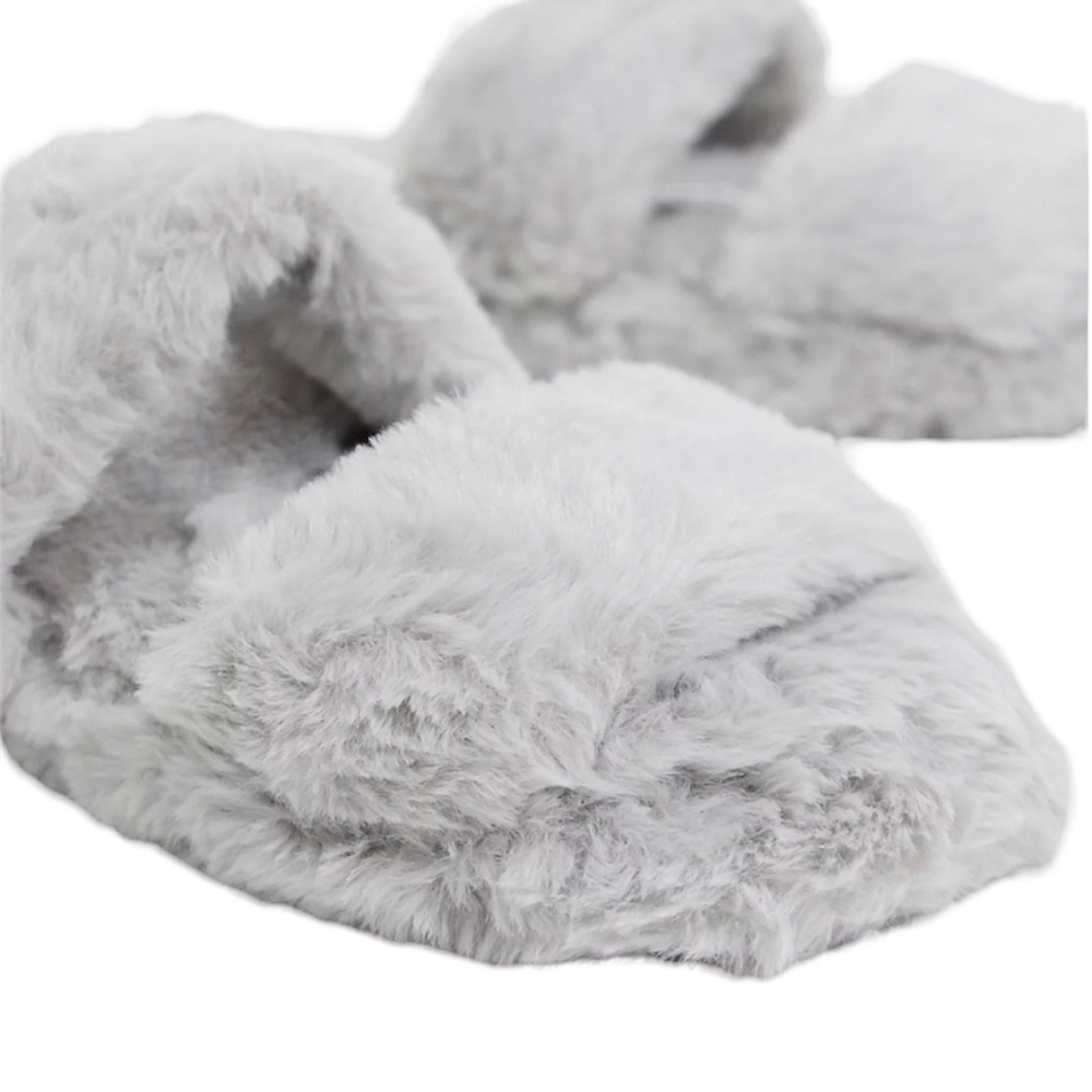 NWT ASOS DESIGN Zhuji Double Strap Scuff Slippers Gray 
Sz Medium - Picture 3 of 7